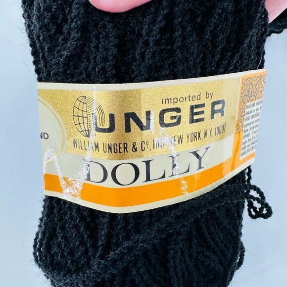 Unger DOLLY Yarn BLACK Made in France 5 Skeins 40 Grs Each 100% Acrylic Vintage - Picture 8 of 8